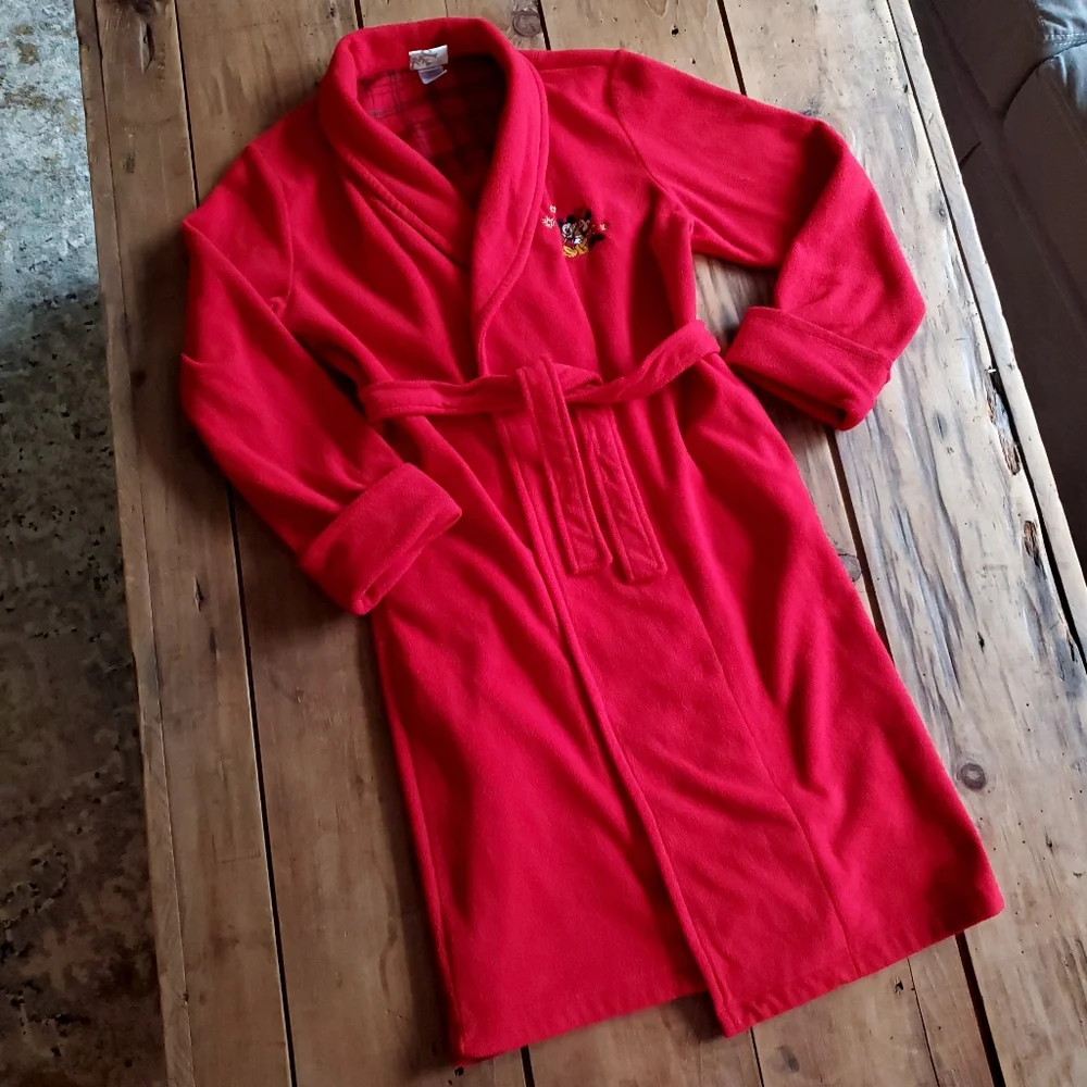 Disney Mickey Red Fleece Robe Junior Size Large